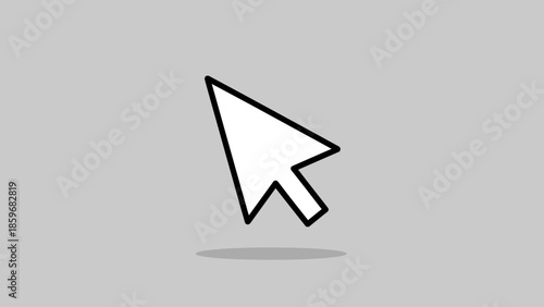 White Computer Mouse Pointer Icon.