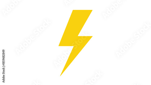 Yellow Lightning Bolt Icon Graphic Symbol.