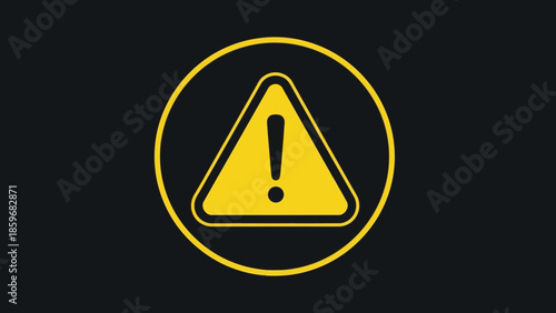 Yellow Warning Triangle Exclamation Mark Sign.