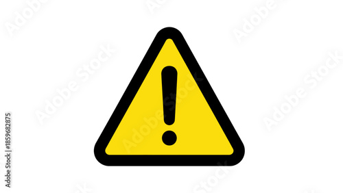 Yellow Warning Sign with Exclamation Mark.