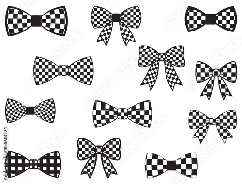 CHECKERED BOW TIE SILHOUETTE