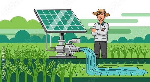 Sustainable farming with solar powered irrigation system for increased crop yields and improved