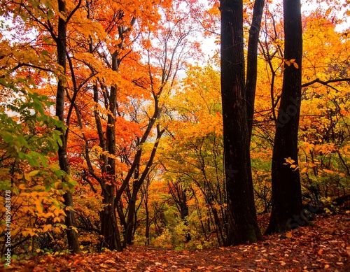 Autumn forest scenery