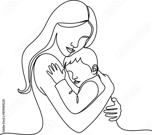 Mother holding child in embrace