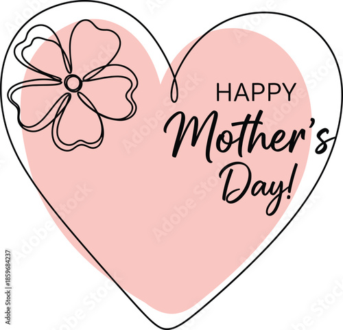 Happy mother's day card with flower