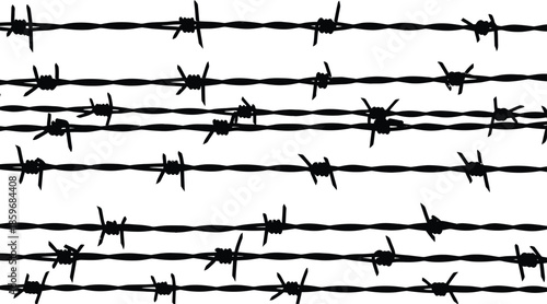 Barbed wire fence