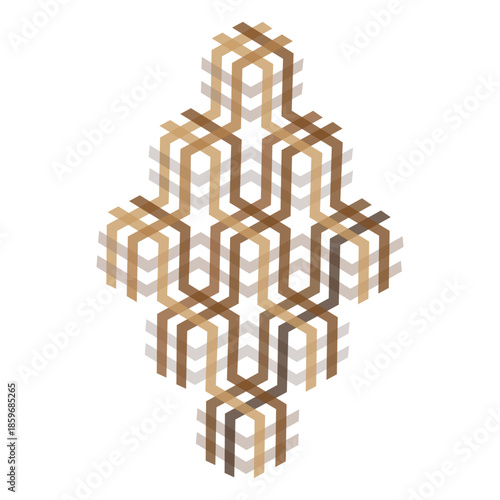 figura isometrica, cubi gioco prospettico di fascie monocromatiche