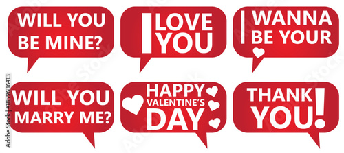  speech bubble with love text for valentine day, or love day, proposal event, 