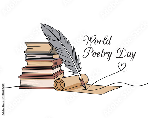 vector graphic of world poetry day good for world poetry day celebration. flat design. flyer design.flat illustration.