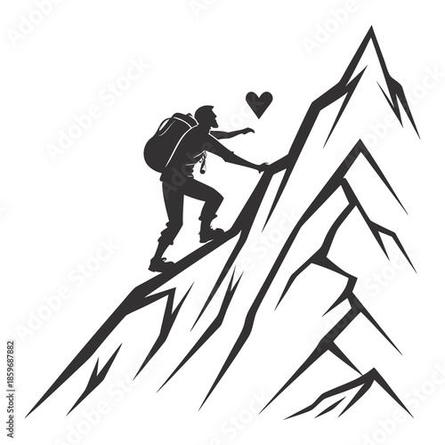 Climber reaching for the summit