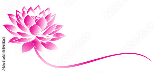 vector pink lotus flower illustration on transparent background