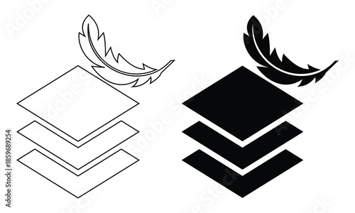 Soft material layers icon simple graphic design. Layers, levels, tiers, sheets concept. Simple flat illustration of layered soft tissue material. Vector illustration.