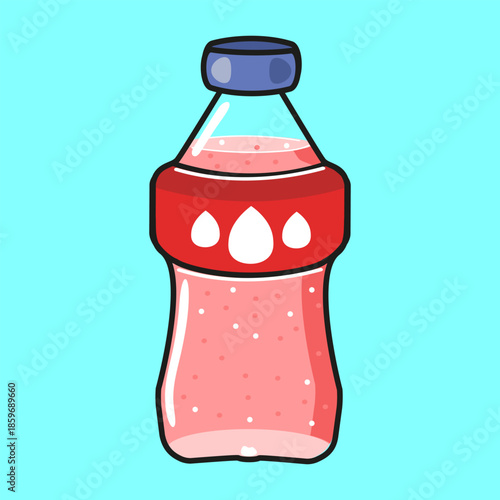 Soda bottle refreshing bubbly drink vector illustration