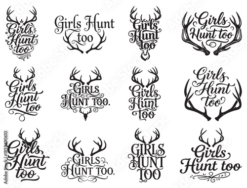 GIRLS HUNT TOO TYPOGRAPHY