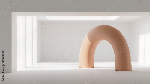 Modern minimalist arch in spacious room