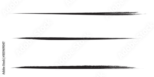 Three distinct horizontal brush strokes on a white background.