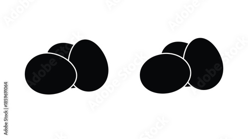 A simple illustration of several overlapping black rounded shapes on white background
