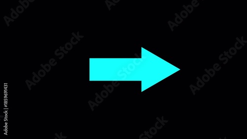 Squirrel arrow blue right direction pointer symbol sign ideal for indicating movement, navigation, or progress in digital interfaces and presentations. 4K Video.