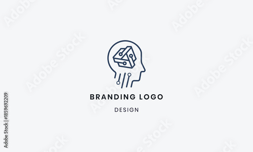 Human brain power icon design