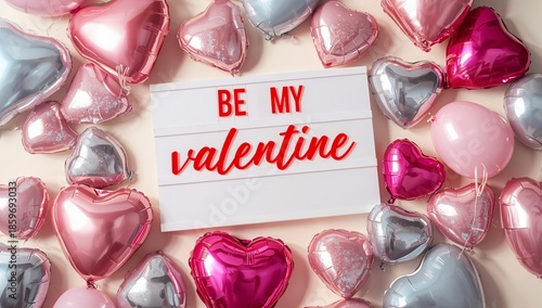 Heart-shaped Balloons and a Message for Valentines Day Celebration