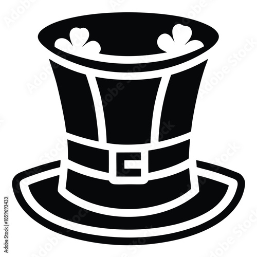 leprechaun hat line art silhouette vector illustration