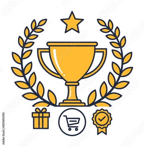 Customer Loyalty Reward Vector Icon Design
