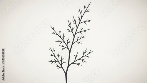 A minimalist illustration of a bare branch with delicate twigs against a soft, gradient background.