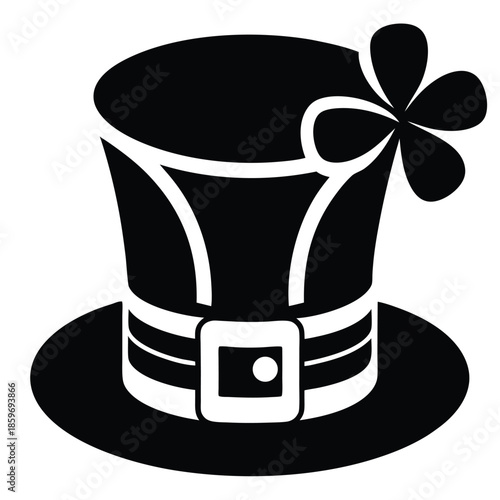 leprechaun hat line art silhouette vector illustration
