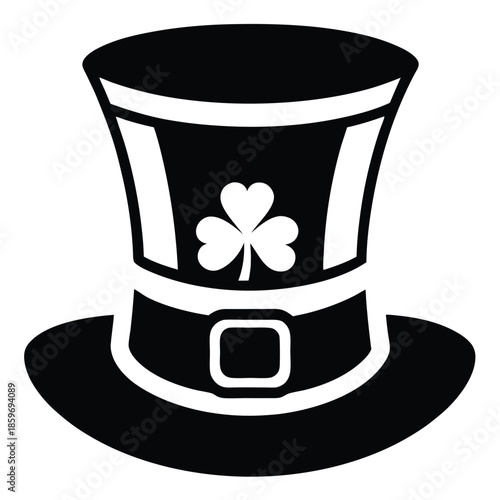 leprechaun hat line art silhouette vector illustration