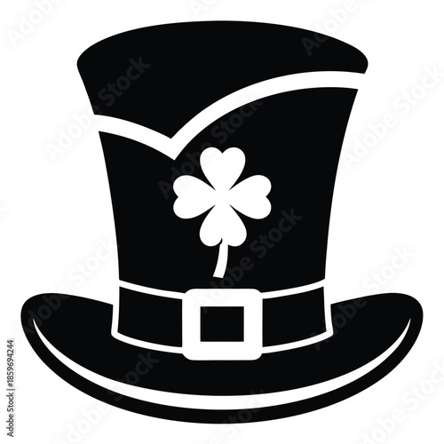 leprechaun hat line art silhouette vector illustration