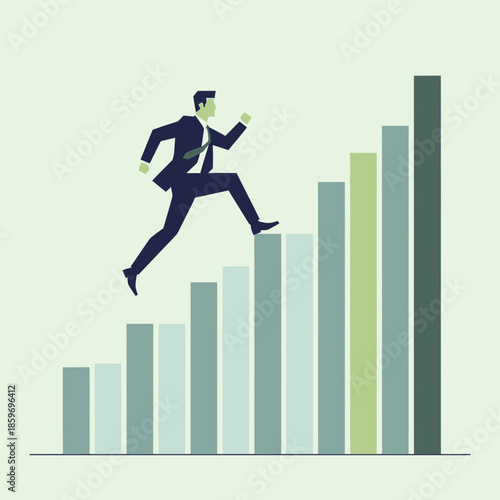 Teacher Pointing Illustration – Professional Instructor Presentation Vector Art