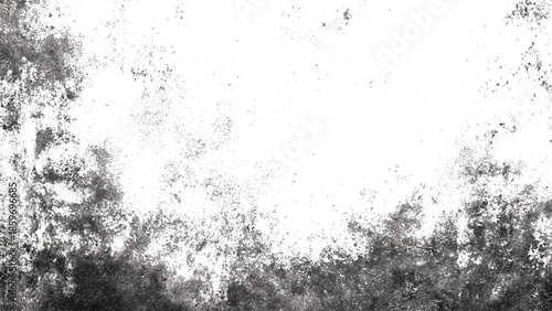 Gray and white abstract textured background with black smudges and speckles