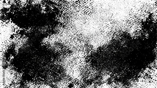 Grunge texture with black ink splatters on white background