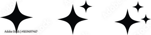 Minimalist sparkle star vector set with glowing starburst forms, crafted for app icons, fantasy graphics, decorative accents, and contemporary digital layouts.