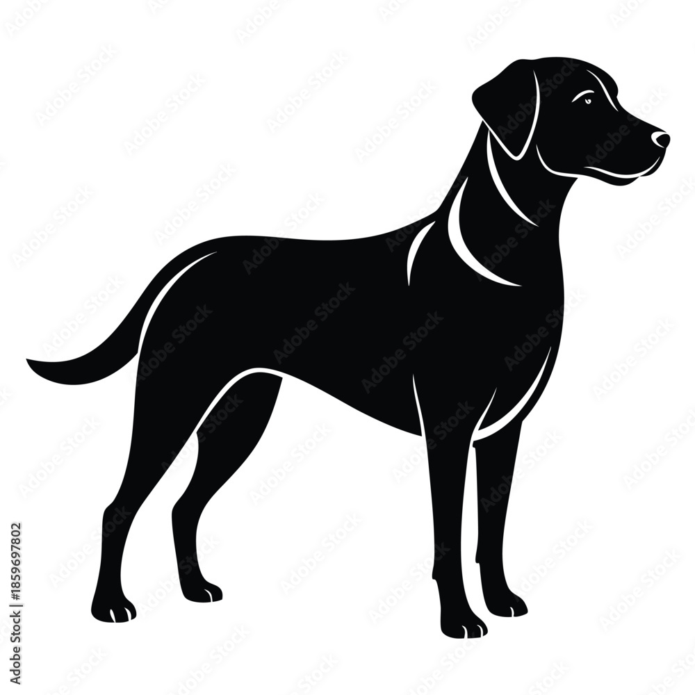 Fototapeta premium labrador retriever dog line art silhouette vector illustration
