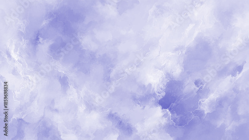 Soft purple cloudy sky with white clouds and lightning  serene natural scene