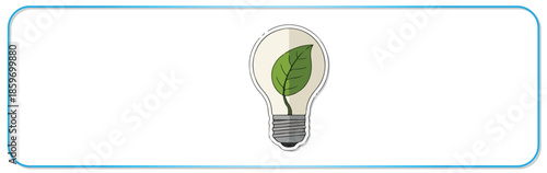 Eco friendly light bulb with green leaf inside