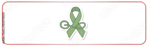 Green awareness ribbon symbolizing support and hope for mental health