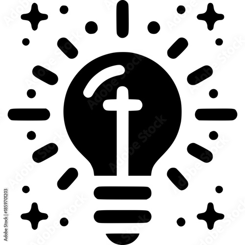 IDEA Lightbulb Spark Concept Icon Vector