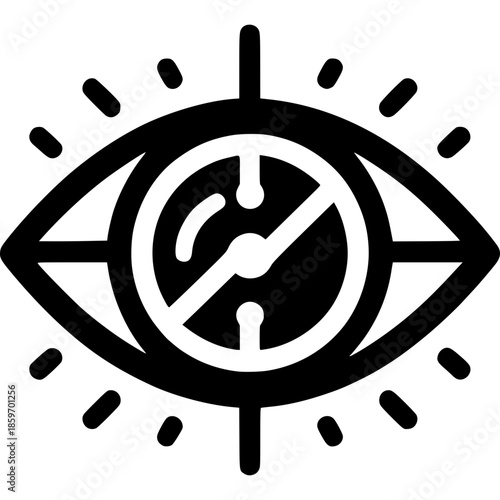 VISION Eye Graph Outlook Icon Vector