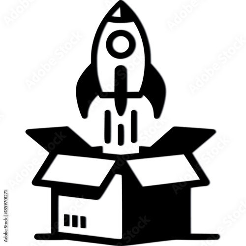 STARTUP Launch Box New Venture Icon Vector