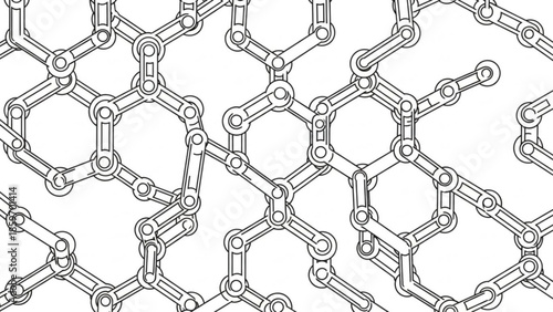 Intricate Molecular Structure of a Futuristic Scientific Network, Abstract Geometric Design