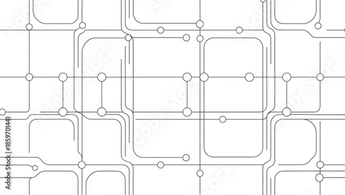 Abstract geometric network pattern with interconnected nodes and lines on a white background