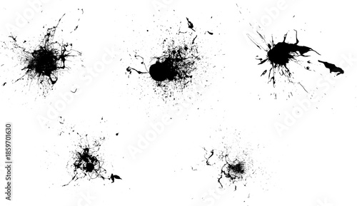 Grunge Splatter Effect Design Elements Vector Set