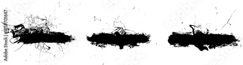 Grunge Smudge Banner Label Vector Set