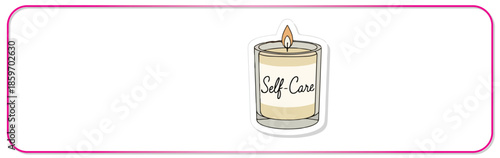Self-care candle sticker for mindfulness and relaxation
