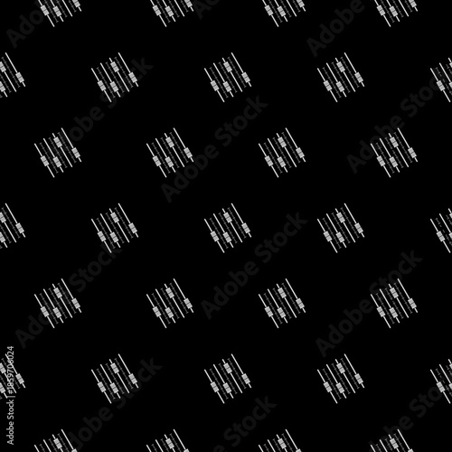 Sound mixer controller isolated seamless pattern on balck background
