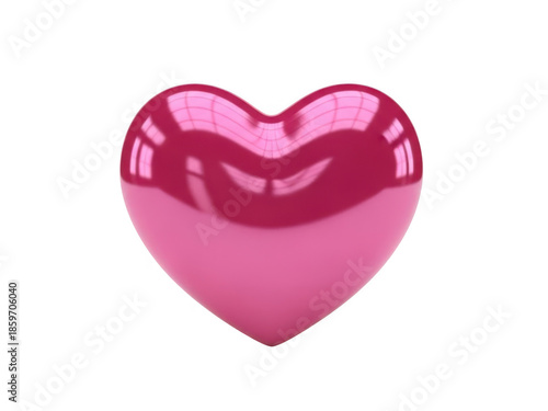 Pink heart shape isolated on transparent background
