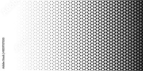 Halftone triangles pattern. Abstract geometric gradient background. Vector illustration