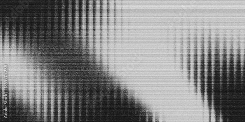 Tableau sur toile Abstract Black and White Glitch Texture Background with Digital Distortion Noise